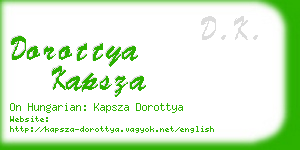 dorottya kapsza business card